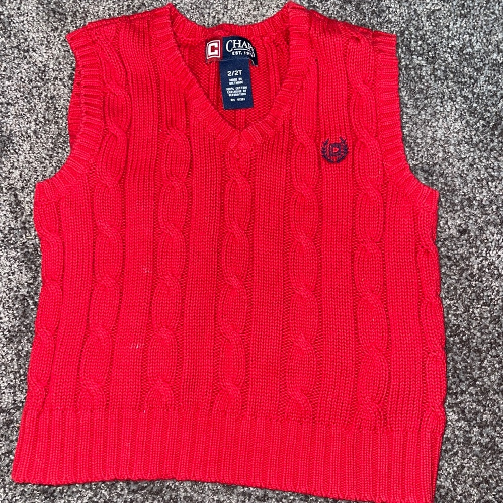 Boys red sweater vest 2t